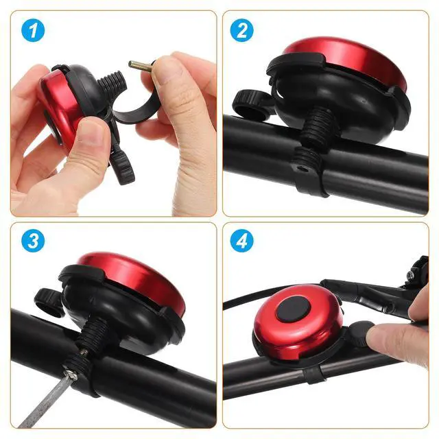 Alt view image 6 of 7 - 2pcs Bike Bell Classic Bicycle Bell with Loud Crisp Clear Sound Bike Ring Bell Aluminum Bike Accessories for Adults Children Road Mountain Bike, Black