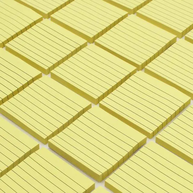Alt view image 3 of 7 - Lined Sticky Notes, 3x3 Inch, 600 Sheets Self-Stick Notes, Easy to Post for School, Office, Notebook, Pastel Yellow Color, 100 Sheets/Pad