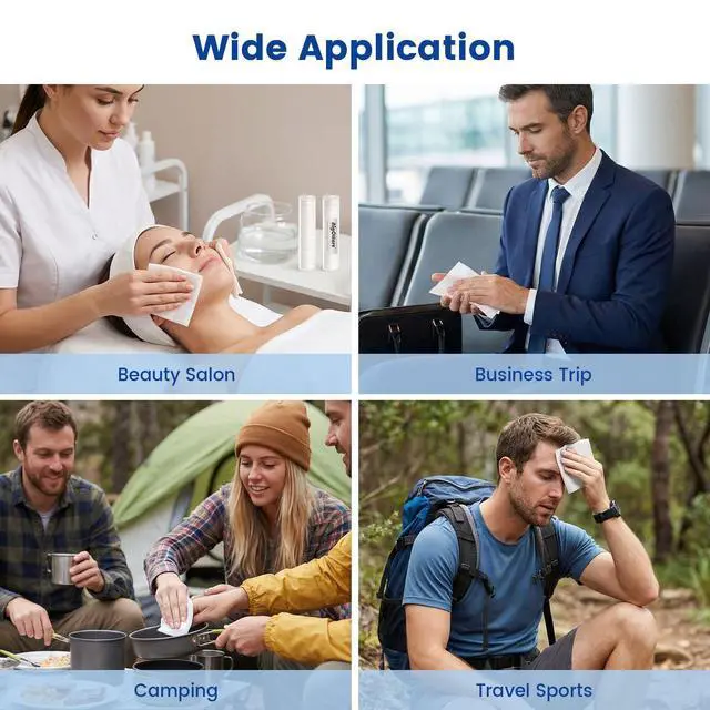 Alt view image 5 of 6 - Compressed Towels, 100PCS D isposable Face Towels for Travel Expandable Wipes Tablets with 2PCS Tube Containers for Survival Gear and Supplies Outdoors Camping Hiking Hotel