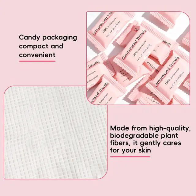 Alt view image 3 of 7 - Compressed Towel Tablets, Individually Packaged Disposable Face Towels, Soft Portable Cotton Coin Tissues for Travel, Home, Outdoor & Makeup Removal (30 PCS)
