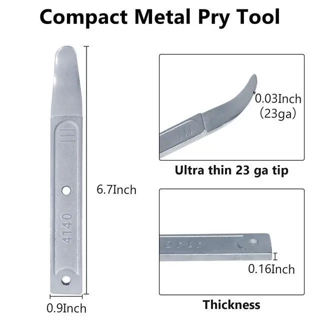Alt view image 2 of 7 - 4140 Pry Tool, Trim Removal Tool, Panel Removal Tools for Auto Trim, Interior Door Trim Pry Tool, Panel Popper Tool, Metal Pry Bar for Automotive Planes, Automotive Tools