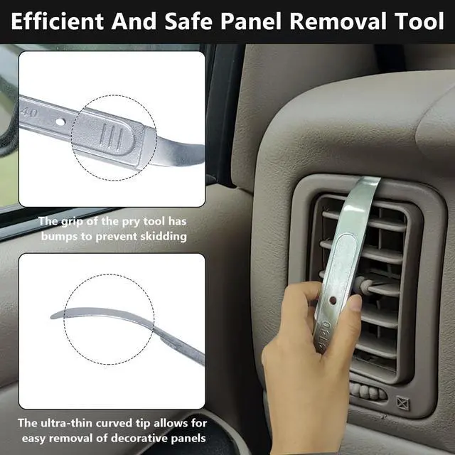 Alt view image 3 of 7 - 4140 Pry Tool, Trim Removal Tool, Panel Removal Tools for Auto Trim, Interior Door Trim Pry Tool, Panel Popper Tool, Metal Pry Bar for Automotive Planes, Automotive Tools