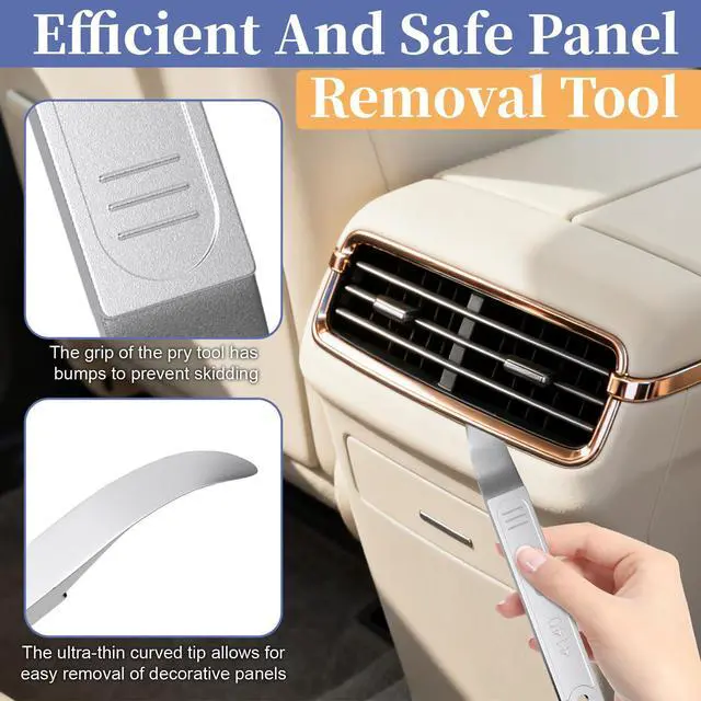 Alt view image 3 of 7 - 4140 Pry Tool, Trim Removal Tool, Mini Pry Bar for Removing Auto Trim Interior, Metal Panel Popper Tools, Door Panels Removal Tool for Vehicle Door Panel, Car Accessories