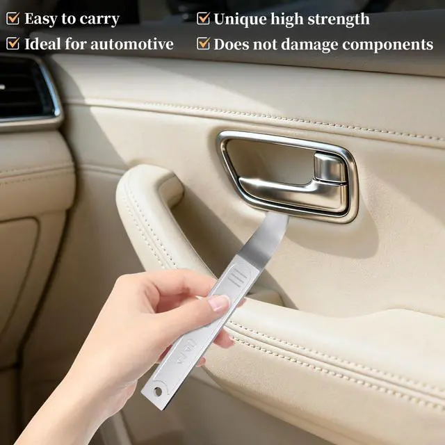 Alt view image 6 of 7 - 4140 Pry Tool, Trim Removal Tool, Mini Pry Bar for Removing Auto Trim Interior, Metal Panel Popper Tools, Door Panels Removal Tool for Vehicle Door Panel, Car Accessories