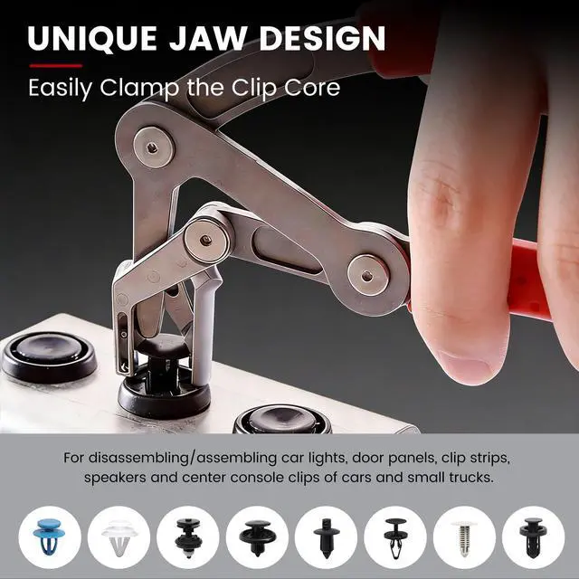 Alt view image 2 of 7 - Car Clip Pliers, Professional Auto Trim Removal Tool Ergonomic Panel Clip Pliers for Automotive Plastic Fasteners, Push Pin & Door Clip Removal, Rust-Resistant Alloy Steel for Damage-Free Disassembly