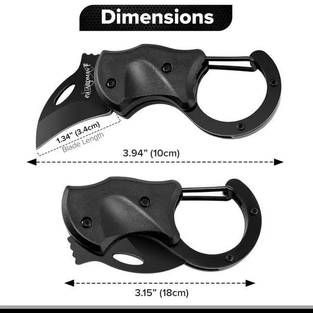 Alt view image 2 of 7 - Fathers Day Gift for Men Keychain Carabiner Pocket Knife Folding EDC Blade with Clip Mini Stainless Steel Utility Knife for Men | Camping, Hiking, Fishing, Survival Tool - 1 Pack