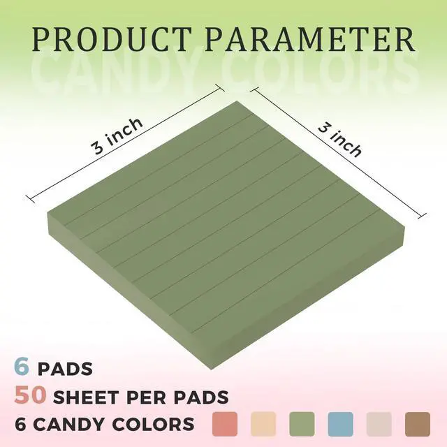 Alt view image 3 of 7 - Pop Up Sticky Notes 3x3 Lined,12 Pads 600 Sheets Accordion Style Sticky Notes Refill, 80gsm Thick Paper,Strong Adhesive, 6 Vintage Colors,Post on Windows Doors,Recyclable,Easy to Write on