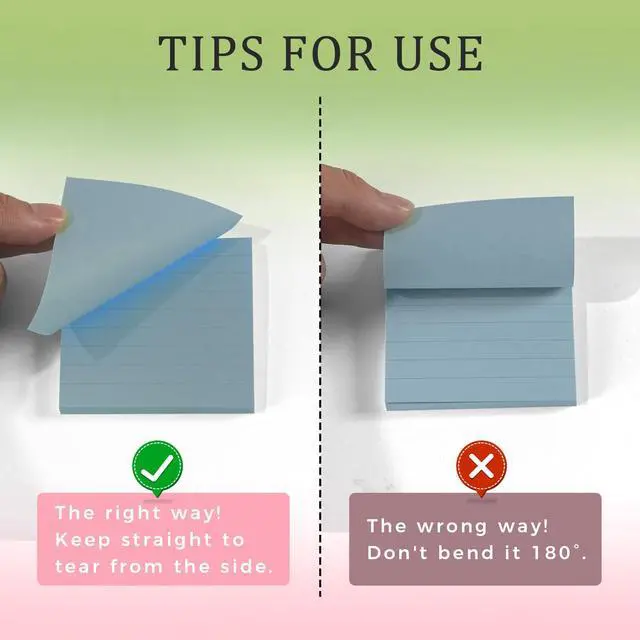 Alt view image 6 of 7 - Pop Up Sticky Notes 3x3 Lined,12 Pads 600 Sheets Accordion Style Sticky Notes Refill, 80gsm Thick Paper,Strong Adhesive, 6 Vintage Colors,Post on Windows Doors,Recyclable,Easy to Write on