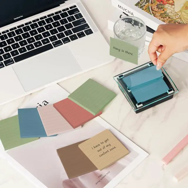 Alt view image 7 of 7 - Pop Up Sticky Notes 3x3 Lined,12 Pads 600 Sheets Accordion Style Sticky Notes Refill, 80gsm Thick Paper,Strong Adhesive, 6 Vintage Colors,Post on Windows Doors,Recyclable,Easy to Write on