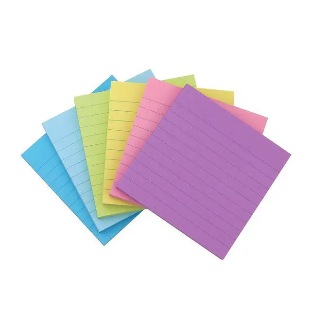 Alt view image 2 of 3 - Lined Sticky Notes 4x4 in, 6 Candy Colors, 6 Pads, 60 Sheets/Pad