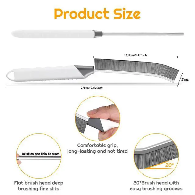 Alt view image 3 of 6 - Household Thin Cleaning Brushes,2pcs Hard Bristle Grout Scrub Brush Tool for Cleaning Tight Spaces in Home Kitchen Bathroom