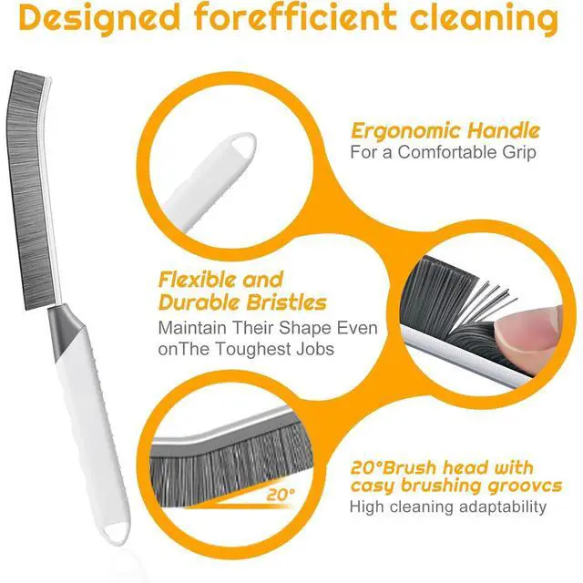 Alt view image 4 of 6 - Household Thin Cleaning Brushes,2pcs Hard Bristle Grout Scrub Brush Tool for Cleaning Tight Spaces in Home Kitchen Bathroom