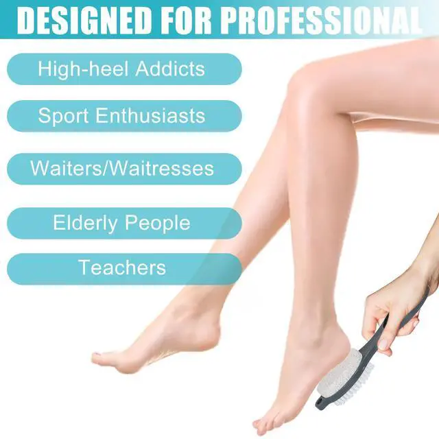 Alt view image 3 of 6 - Foot File Callus Remover-2 Pcs 4 in 1 Foot Scrubber Dead Skin Remover for Feet,Pumice Stone, Foot Rasp and Sand Paper for Home Foot Care,Foot Brush for Shower (Grey Pedicure Foot File)
