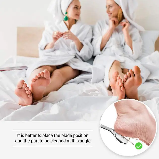 Alt view image 6 of 6 - 24 Pieces Callus Shaver Set, 20 Replacement Slices Blades 2 Callus Shavers and 2 Foot File Head Foot Care Tools Steel Handle Hard Skin Remover for Hand Feet (Grooved Handle)