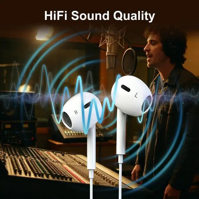 Alt view image 3 of 7 - USB C Headphones for iPhone 17 16 15, Wired Earbuds with Mic & Remote Control, USB C Noise Isolation in-Ear Headphones for 17/16/15 Pro Max, Galaxy, Pixel, iPad Pro, Ultra Note and More USB-C Devices