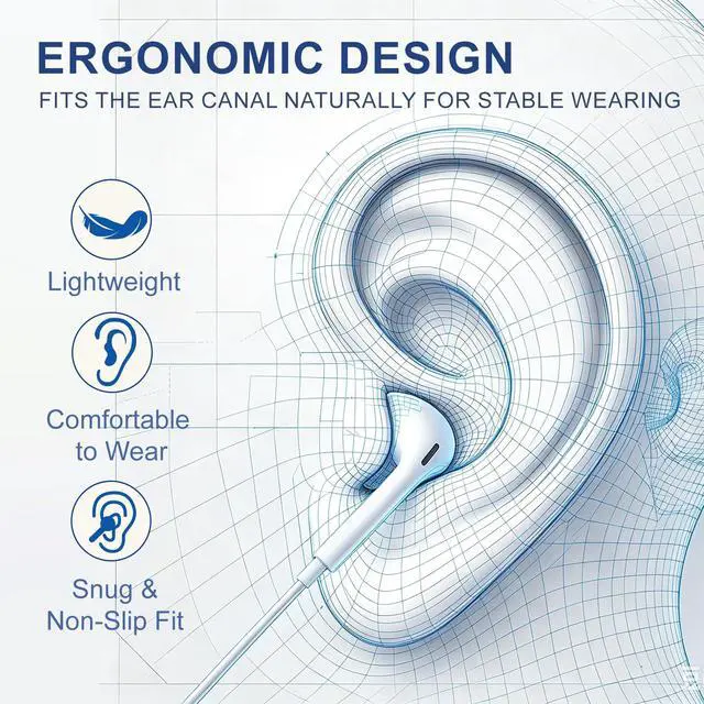 Alt view image 2 of 7 - USB C Headphones for iPhone 17 16 15, Wired Earbuds with Mic & Remote Control, USB C Noise Isolation in-Ear Headphones for 17/16/15 Pro Max, Galaxy, Pixel, iPad Pro, Ultra Note and More USB-C Devices