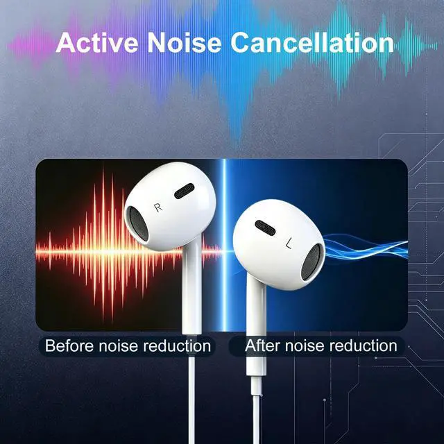 Alt view image 4 of 7 - USB C Headphones for iPhone 17 16 15, Wired Earbuds with Mic & Remote Control, USB C Noise Isolation in-Ear Headphones for 17/16/15 Pro Max, Galaxy, Pixel, iPad Pro, Ultra Note and More USB-C Devices