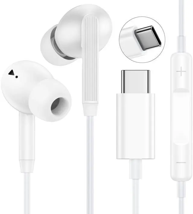 Main image of USB C Headphones for iPhone 17E 17 16 15 Pro Max Plus iPad Pro USB C Wired Earbuds with Mic Volume Control Type C Earphones Wired USBC Headphones for Galaxy A26 A36 A56 S26+ S26 Ultra S25FE S24FE A16
