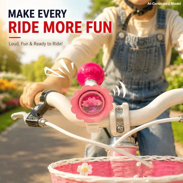 Alt view image 4 of 7 - Bike Horn for Kids & Adults, Rubber Squeeze Bicycle Bell with Metal Trumpet