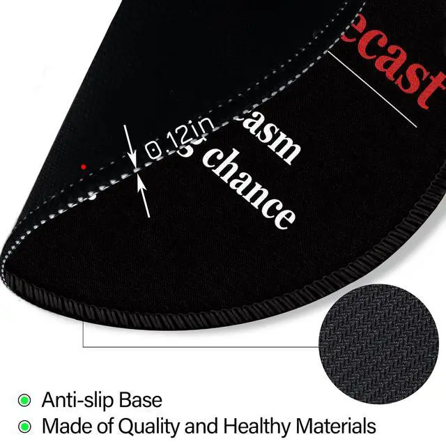 Alt view image 6 of 6 - Funny Work Mouse Pad, Black Small Round Mousepads for Desk, Mini Travel Mouse Mat for Wireless Computer Laptop, Office Desk Accessories, 8.6 x 8.6 inch