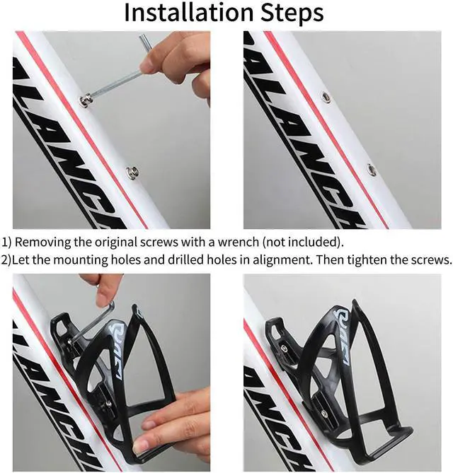 Alt view image 7 of 7 - Bike Water Bottle Cage Ultra-Light Bicycle Bottle Holder Universal Bike Cup Holder Rack for Bicycle, Cycling, MTB, Road/Mountain Bikes 2 Pack - Black