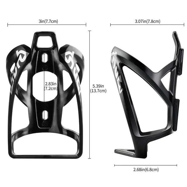 Alt view image 2 of 7 - Bike Water Bottle Cage Ultra-Light Bicycle Bottle Holder Universal Bike Cup Holder Rack for Bicycle, Cycling, MTB, Road/Mountain Bikes 2 Pack - Black