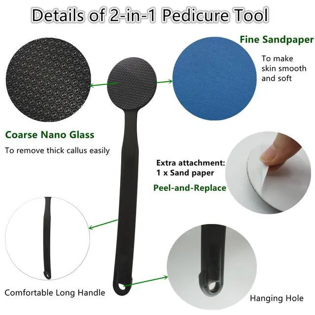 Alt view image 2 of 7 - with Sand Paper for Soft and Smooth Feet, Clear Black