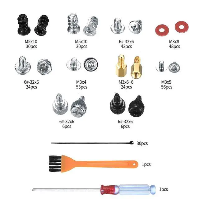 Alt view image 2 of 7 - 352 Pcs Motherboard Screws Kit - ATX Case Fan Screws & HDD Hard Drive SSD PC Fan Standoffs