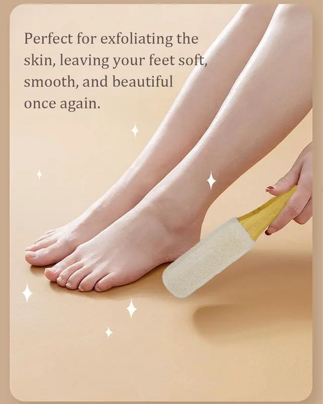 Alt view image 3 of 6 - Pumice Stone Foot File, 2 Pack Wooden Pedicure Foot Scrubber Remover for Heels, Elbows, Hands in Shower, Professional Foot Rasp for Wet and Dry Feet, Foot Care Tools for Women MenBlack and White