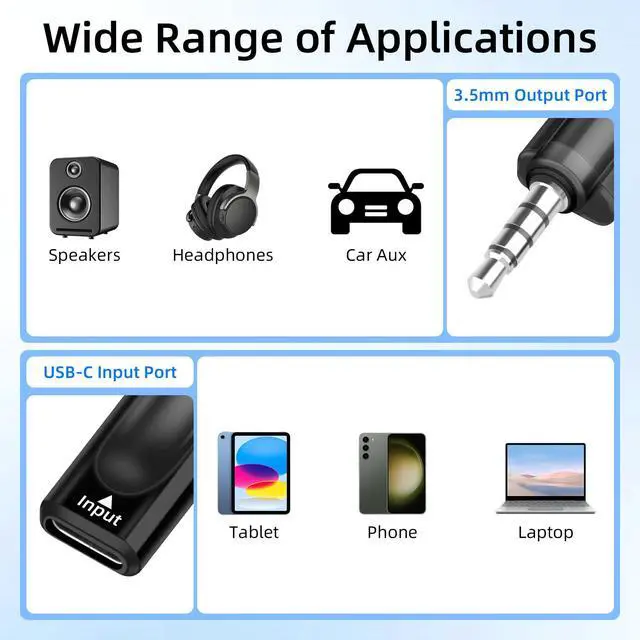 Alt view image 4 of 7 - USB C to 3.5mm Audio Adapter, Type C Female to 1/8 "TRRS Male Headphone Jack Adapter, 16Bit/48Khz High Fidelity Audio Converter with PC, Laptop, Phone 2Pack (USB C F to 3.5mm M)
