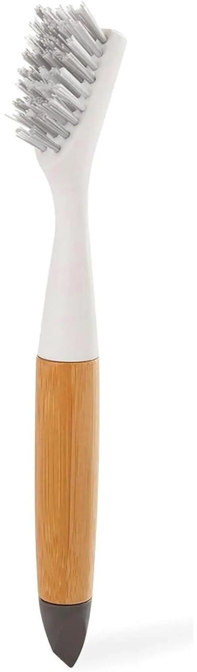 Main image of Every-Crevice Detail Brush, Deep Cleaning Brush for Crevices, Shower, & Grout, Tough Bristles, Sustainable Bamboo Handle, White