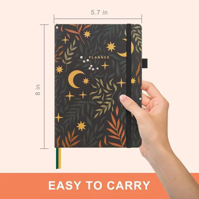 Alt view image 2 of 7 - Academic Planner, Weekly & Monthly Planner with Goal & Habit Tracker, A5 Hardcover, Lunar Leaf