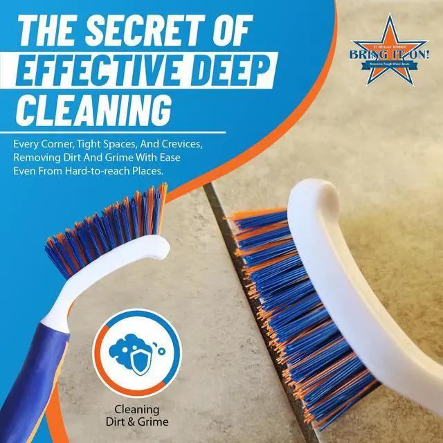 Alt view image 6 of 7 - Brush Crevice Cleaning Brush with Stiff Nylon Bristles Heavy-Duty Grout and Tile Cleaner Brush Scrubbing Brush for Corners, Bathroom, Kitchen, Crevice Gaps