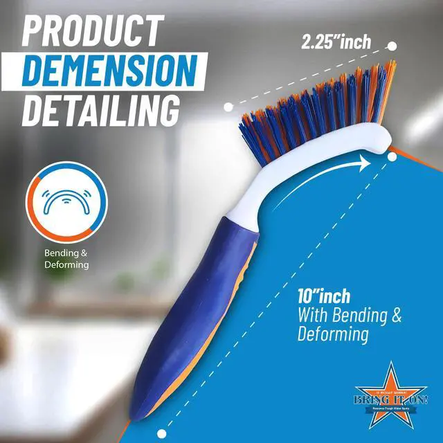 Alt view image 3 of 7 - Brush Crevice Cleaning Brush with Stiff Nylon Bristles Heavy-Duty Grout and Tile Cleaner Brush Scrubbing Brush for Corners, Bathroom, Kitchen, Crevice Gaps