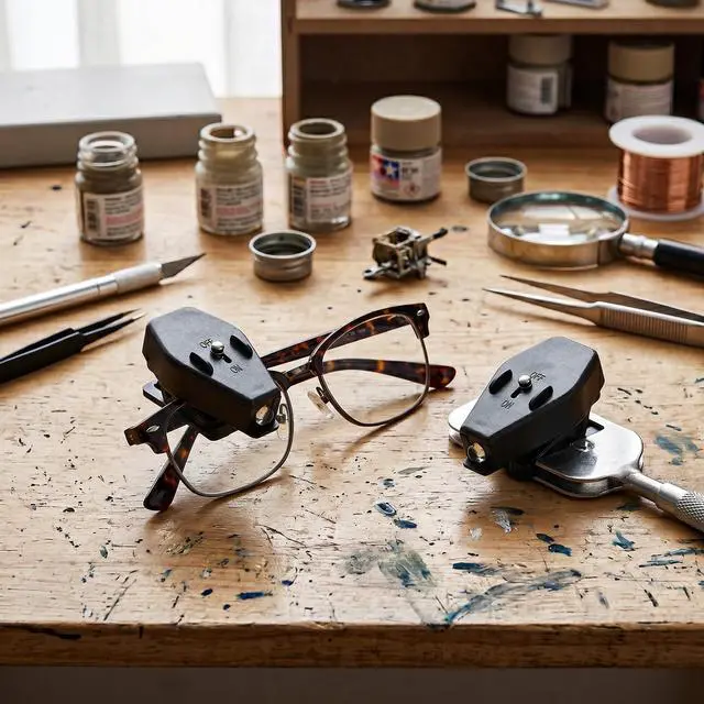 Alt view image 4 of 7 - 1 Pair Eyeglass Reading Light,Eyeglass Flashlight Clip LED Light Clip On Eye Glasses Light Flashlight Reading Night Lamp