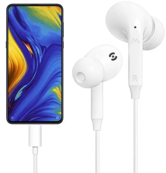 Alt view image 2 of 7 - USB C Headphones for iPhone 17 16 15 Pro Max USB C Wired Earbuds with Mic