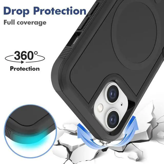 Alt view image 4 of 7 - Magnetic for iPhone 13 Case, iPhone 14 Case Translucent Matte Phone Case iPhone 13/14 with Slim Shockproof Protective Cover for iPhone 13/14 6.1" (Black)