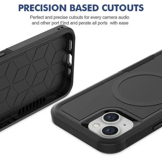 Alt view image 5 of 7 - Magnetic for iPhone 13 Case, iPhone 14 Case Translucent Matte Phone Case iPhone 13/14 with Slim Shockproof Protective Cover for iPhone 13/14 6.1" (Black)