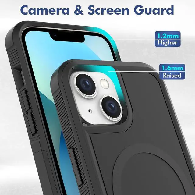 Alt view image 7 of 7 - Magnetic for iPhone 13 Case, iPhone 14 Case Translucent Matte Phone Case iPhone 13/14 with Slim Shockproof Protective Cover for iPhone 13/14 6.1" (Black)