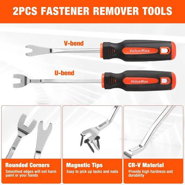 Alt view image 5 of 7 - 3Pcs Trim Removal Tool and Staple Remover Set, Heavy Duty Pry Tool Clip Removal Tool Staple Puller, Upholstery Tools for Removing Staples, Tacks, Auto Clip Fasteners, Door Panel, Dashboard