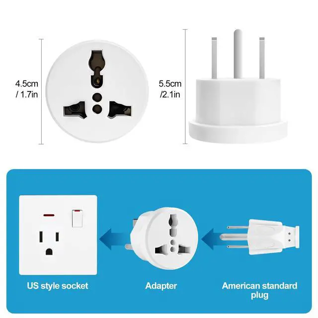 Alt view image 3 of 6 - UK to US Plug Adapter, Type B International Power Adaptor Compatible with Plugs from Europe, India and Other Countries 3-Packs