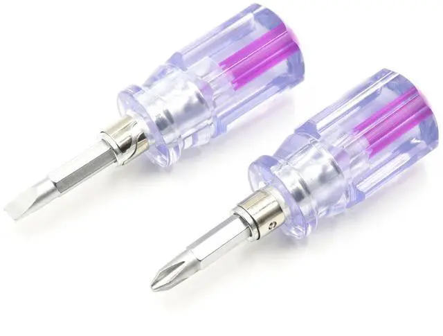 Main image of Stubby Screwdriver Short Screwdriver With Phillips Head and Flat Head, Small Screwdrivers for DIY Repairing,2 Piece Set