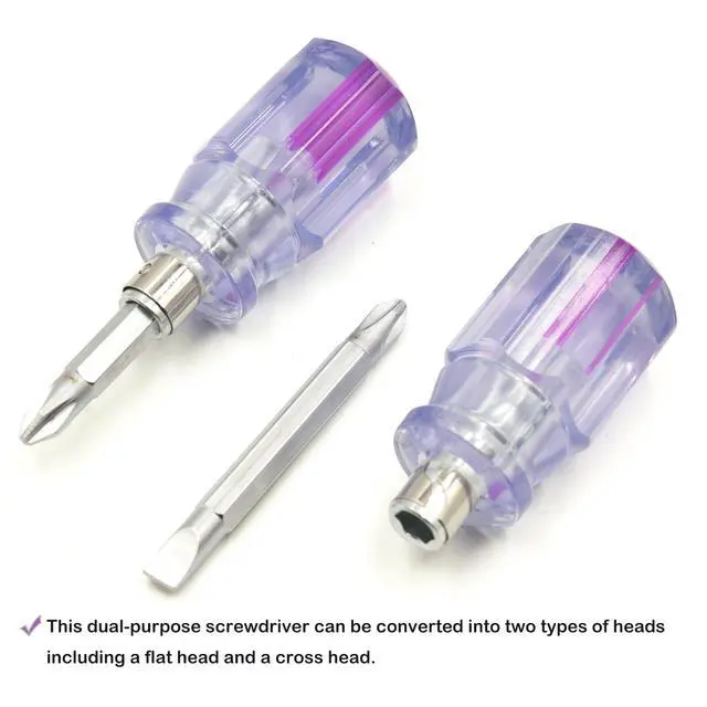 Alt view image 2 of 7 - Stubby Screwdriver Short Screwdriver With Phillips Head and Flat Head, Small Screwdrivers for DIY Repairing,2 Piece Set
