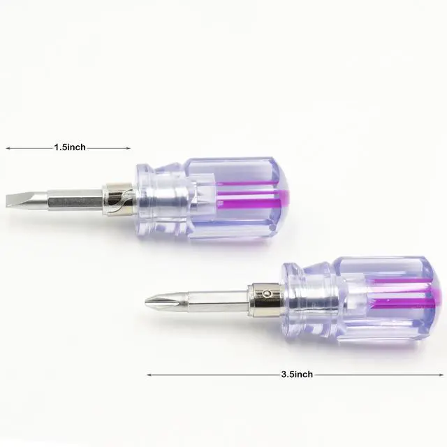 Alt view image 4 of 7 - Stubby Screwdriver Short Screwdriver With Phillips Head and Flat Head, Small Screwdrivers for DIY Repairing,2 Piece Set
