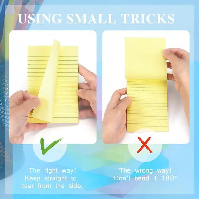 Alt view image 4 of 7 - 6 Pads Lined Sticky Notes with Lines 4x6 Self-Stick Notes Bright Color Sticky Notes, 45 Sheets/Pad (Yellow)