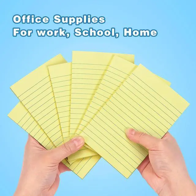 Alt view image 5 of 7 - 6 Pads Lined Sticky Notes with Lines 4x6 Self-Stick Notes Bright Color Sticky Notes, 45 Sheets/Pad (Yellow)