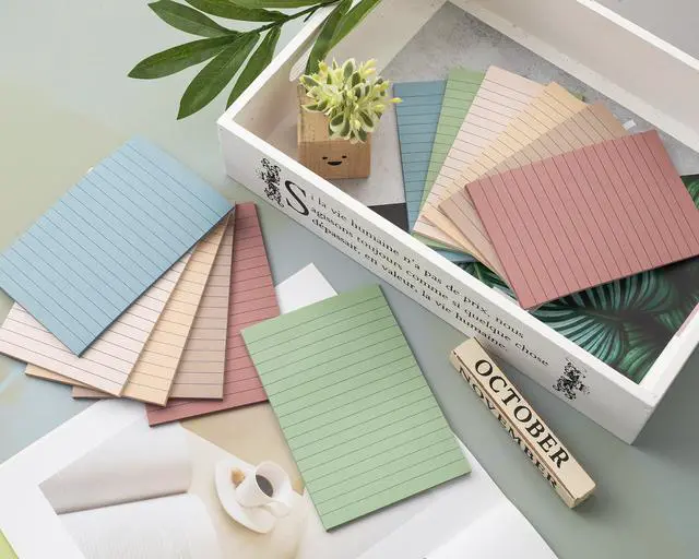 Alt view image 6 of 6 - (12 Pack) Lined Sticky Notes 4x6 in,Large Notepads with Lines,Ruled Stickies Super Sticking Power,Office School Memo Note Pads Vintage Colors,Post on Windows Doors,Recyclable,Easy to Write on