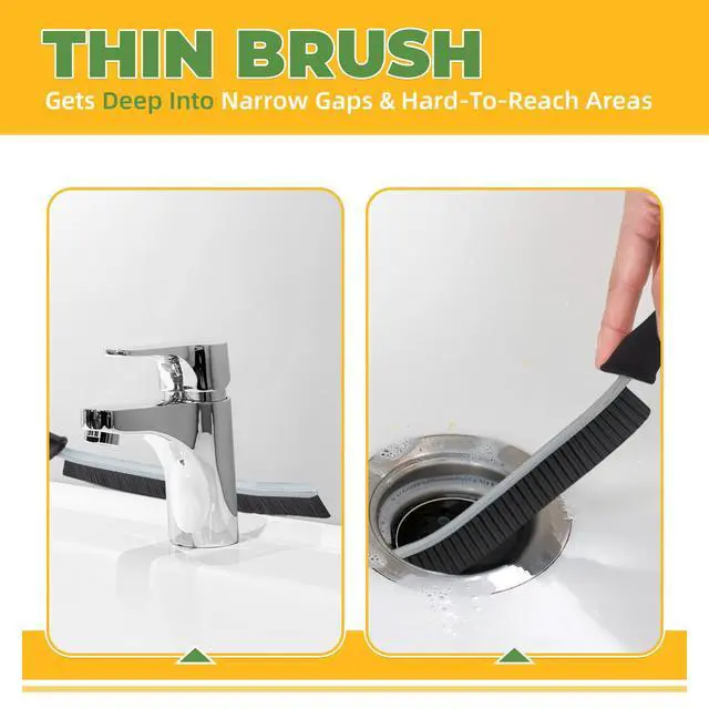 Alt view image 2 of 7 - Cleaning Brush - 3 Pcs Hard Bristle Crevice Cleaning Brush, Grout Brush, Scrub Brush Cleaning Supplies, Gap Cleaning Tools for Bathroom Kitchen Toilet Window Track (3, Black)