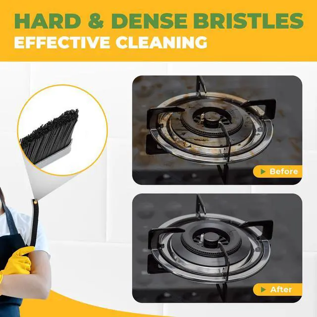 Alt view image 5 of 7 - Cleaning Brush - 3 Pcs Hard Bristle Crevice Cleaning Brush, Grout Brush, Scrub Brush Cleaning Supplies, Gap Cleaning Tools for Bathroom Kitchen Toilet Window Track (3, Black)