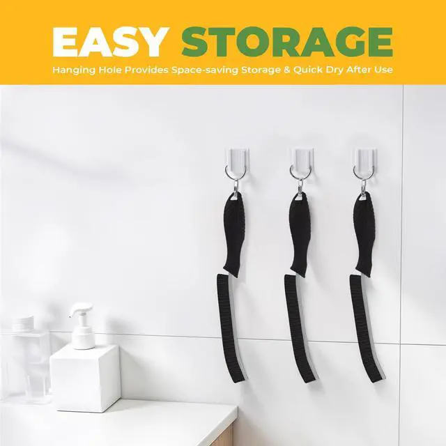 Alt view image 7 of 7 - Cleaning Brush - 3 Pcs Hard Bristle Crevice Cleaning Brush, Grout Brush, Scrub Brush Cleaning Supplies, Gap Cleaning Tools for Bathroom Kitchen Toilet Window Track (3, Black)